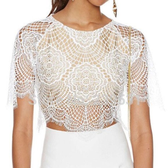 Choies Eyelash Lace Crop Top
